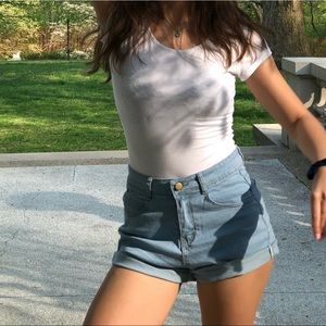 Light Blue High Waisted American Eagle Jean Shorts